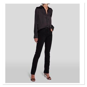 7 FOR ALL MANKIND Black "Kimmy" Straight Leg Jeans